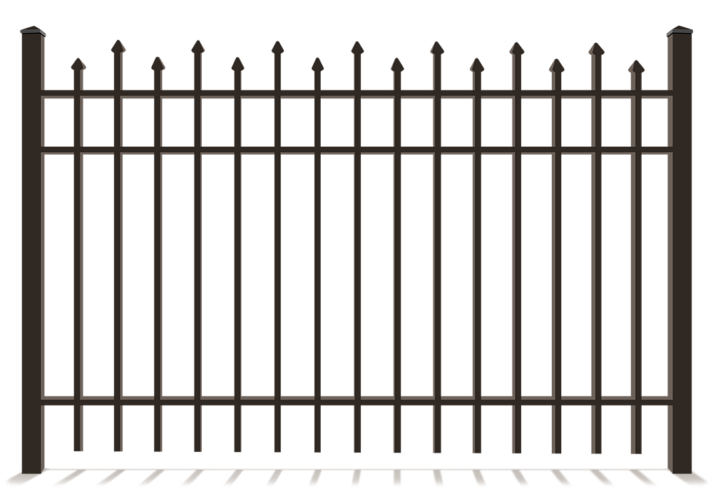 Staggered aluminum picket fence in St. John Indiana