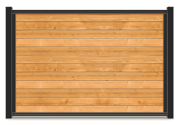 Metal frame wood fence in St. John Indiana