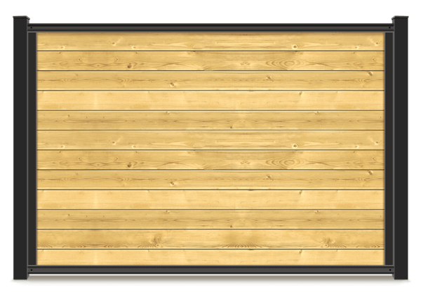 Steel frame wood fence in St. John Indiana