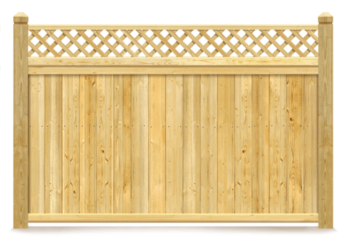 Lattice Top wood fence in St. John Indiana