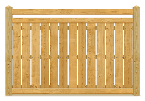 Horizontal Top Rail Spaced Picket wood fence in St. John Indiana