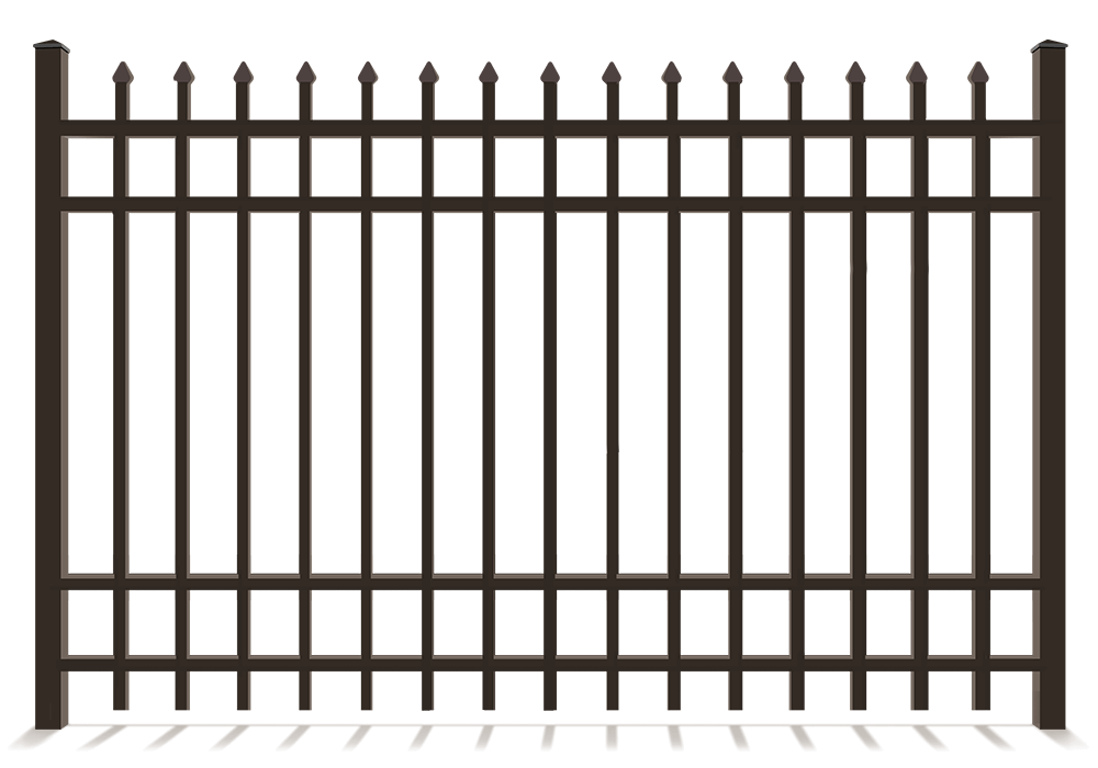 Decorative Black Metal Fence With 4 Rails in St. John Indiana